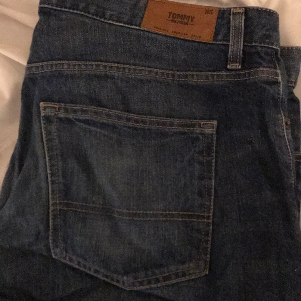 Tommy Hilfiger blue jeans.